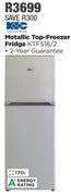 KIC 170Ltr Metallic Top-Freezer Fridge KTF518/2