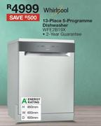 Whirlpool 13 Place 5 Programme Dishwaher WFE2B19X