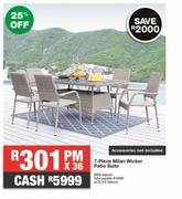 7 Piece Milan Wicker Patio Suite