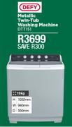 Defy 15Kg Metallic Twin Tub Washing Machine DTT151