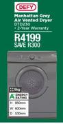 Defy 5Kg Manhattan Grey Air Vented Dryer DTD230