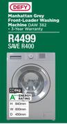 Defy 6Kg Manhattan Grey Front Loader Washing Machine DAW 382