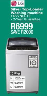 Special LG 17Kg Silver Top Loader Washing Machine T1777NEHTE m.guzzle .za
