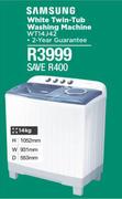 Samsung 14Kg White Twin Tub Washing Machine WT14J42