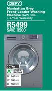 Defy 7Kg Manhattan Grey Front Loader Washing Machine DAW 384