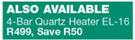 Elegance 4 Bar Quartz Heater EL-16