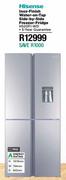 Hisense 392L Inox Finish Water On Tap Side By Side Freezer Fridge H520FI-WD