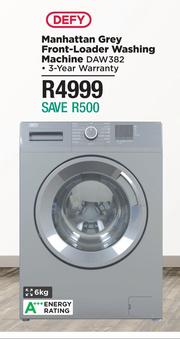 defy 6kg manhattan grey front loader washing machine