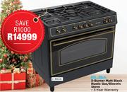 Elba 5 Burner Matt Black Rustic Gas/Electric Stove