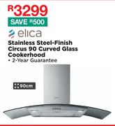 Elica 90cm Stainless Steel Finish Circus 90 Curved Glass Cookerhood 
