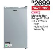 Defy 92L Metallic Bar Fridge B125M