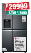 LG 611L Black Water On Tap Door In Door Side By Side Freezer Fridge GC-J257SQKS