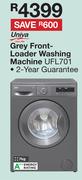 Univa 7Kg Grey Front Loader Washing Machine UFL701