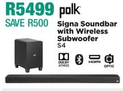 Polk Signa Soundbar With Wireless Subwoofer S4