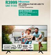 Hisense 43" (108cm) Full HD LED TV 43A5200F