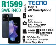 Tecno Pop 7 4G Smartphone-Each