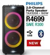 Philips 2.0 Channel Party Speaker TAX5206