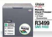 Univa 194L Metallic Chest Freezer UC210M