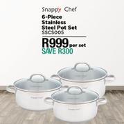 Snappy Chef 6 Piece Stainless Steel Pot Set SSCS005-Per Set