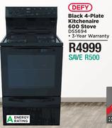Defy Black 4-Plate Kitchenaire 600 Stove DSS694