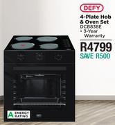 Defy 4-Plate Hob & Oven Set DCB838E