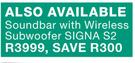 Polk Soundbar With Wireless Subwoofer Signa S2