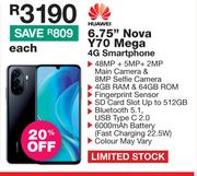 Huawei 6.75" Nova Y70 Mega 4G Smartphone-Each