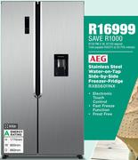 AEG 532ltr Stainless Steel Water-On-Tap Side-By-Side Freezer-Fridge RXB56011NX