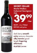 Secret Cellar Merlot Malbec Cabernet Sauvignon702-750ml
