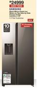 Samsung 617L Black Mirror Finish Ice/Water On Tap Side By Side Freezer/Fridge RS64R53112A