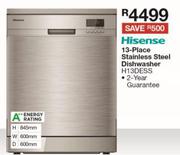 Hisense 13 Place Stainless Steel Dishwasher H13DESS
