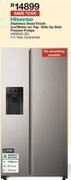 Hisense 474L Stainless Steel Finish Ice/Water On Tap Side By Side Freezer Fridge H690SS-IDL