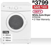 Defy 5Kg White Auto Dryer DTD258