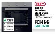 Defy 600SE Stainless Steel Oven DBO484E