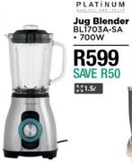Platinum 1.5L Jug Blender BL1703A-SA