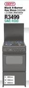 Defy Black 4 Burner Gas Stove DGS168