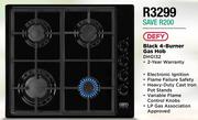 Defy Black 4 Burner Gas Hob DHG132