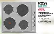 Defy Stainless Steel 4 Plate Slimline Hob With Control Panel DHD358/399