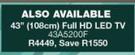 Hisense 43" (108cm) Full HD LED TV 43A5200F