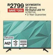 Skyworth 32" (81cm) HD Digital LED TV 32TB2100