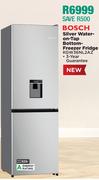 Bosch 323L Silver Water On Tap Bottom Freezer Fridge KGW36NL2AZ