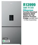 Hisense 463L Pureflat Brushed Stainless Steel Water On Tap Bottom Freezer Fridge H610BS-WD
