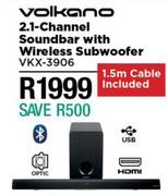 Volkano 2.1 Channel Soundbar With Wireless Subwoofer VKX-3906
