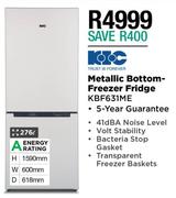 KIC 276Ltr Bottom Freezer Fridge (Metallic) KBF631ME