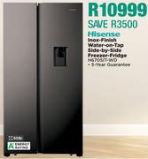 Hisense 508L Inox Finish Water On Tap Side By Side Freezer Fridge H670SIT-WD