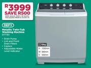 Defy 15kg Metallic Twin Tub Washing Machine DTT151