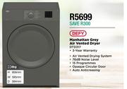 Defy 8kg Manhattan Grey Air Vented Dryer DTD317