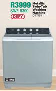 Defy 15Kg Metalliac Twin Tub Washing Machine DTT151