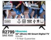 Hisense 32" (81cm) HD Smart Digital TV 32A4K