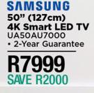 Samsung 50" (127cm) 4K Smart LED TV UA50AU7000